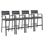 Soleil Jardin Dark Grey Outdoor Bar Stools Set