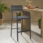 Soleil Jardin Dark Grey Outdoor Bar Stools Set