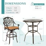 5-Piece Outdoor Swivel Bar Set with Cushions