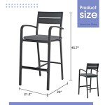 Soleil Jardin Dark Grey Outdoor Bar Stools Set