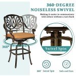 5-Piece Outdoor Swivel Bar Set with Cushions