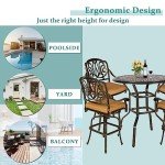 5-Piece Outdoor Swivel Bar Set with Cushions