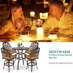 5-Piece Outdoor Swivel Bar Set with Cushions