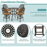 5-Piece Outdoor Swivel Bar Set with Cushions