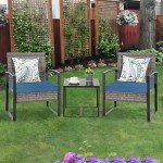 3-Piece Outdoor Wicker Bistro Set with Cushions