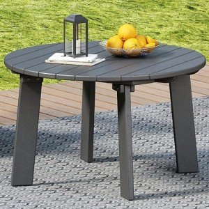 Grey Adirondack Round Outdoor Coffee Table