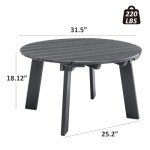 Grey Adirondack Round Outdoor Coffee Table