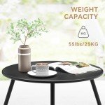 C-Hopetree 24" Black Round Outdoor Coffee Table
