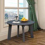 Grey Adirondack Round Outdoor Coffee Table