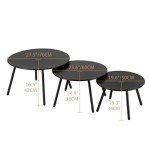 C-Hopetree 24" Black Round Outdoor Coffee Table