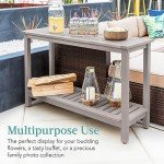Eucalyptus 48" Console Table for Indoor Outdoor Use