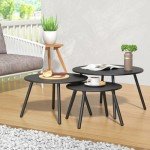 C-Hopetree 24" Black Round Outdoor Coffee Table