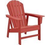 Red HDPE All-Weather Adirondack Chair for Fire Pits
