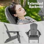 Folding Adirondack Chair with Cup Holder – Grey