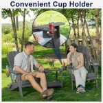 Folding Adirondack Chair with Cup Holder – Grey