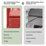 Red HDPE All-Weather Adirondack Chair for Fire Pits