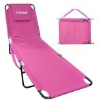 Pink Chaise Lounge Chair with Reclining Backrest