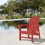 Red HDPE All-Weather Adirondack Chair for Fire Pits