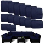 14-Piece Outdoor Cushion Covers for Wicker Sofas