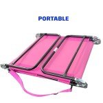 Pink Chaise Lounge Chair with Reclining Backrest