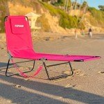 Pink Chaise Lounge Chair with Reclining Backrest