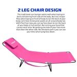 Pink Chaise Lounge Chair with Reclining Backrest