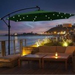 10ft Solar Offset Umbrella with LED Lights