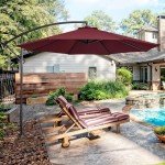 10FT Burgandy Patio Offset Umbrella with Crank