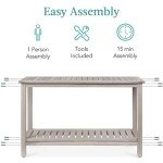 Eucalyptus 48" Console Table for Indoor Outdoor Use