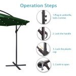 10ft Solar Offset Umbrella with LED Lights