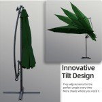 10ft Solar Offset Umbrella with LED Lights