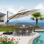 Cream 12ft Outdoor Cantilever Patio Umbrella