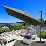Domi 10'x10' Gray Cantilever Patio Umbrella