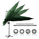 10ft Solar Offset Umbrella with LED Lights
