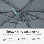 Domi 10'x10' Gray Cantilever Patio Umbrella