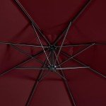 10FT Burgandy Patio Offset Umbrella with Crank