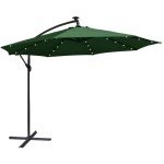 10ft Solar Offset Umbrella with LED Lights