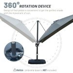 Domi 10'x10' Gray Cantilever Patio Umbrella