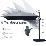 Domi 10'x10' Gray Cantilever Patio Umbrella