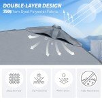 Domi 10'x10' Gray Cantilever Patio Umbrella