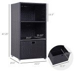 Outsunny Waterproof Pool Towel Rack with Storage