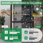 Brown Waterproof Outdoor Storage Cabinet with Shelves