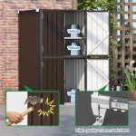 Brown Waterproof Outdoor Storage Cabinet with Shelves