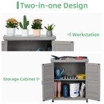 Outdoor Potting Bench with Storage Cabinet