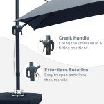 Domi 10'x10' Gray Cantilever Patio Umbrella