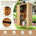 Outdoor Wooden Storage Cabinet with Lockable Door