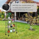 4-Tier Movable Gray Metal Plant Stand