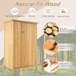 Outdoor Wooden Storage Cabinet with Lockable Door
