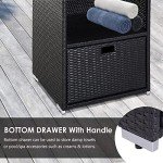 Outsunny Waterproof Pool Towel Rack with Storage