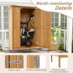 Outdoor Wooden Storage Cabinet with Lockable Door